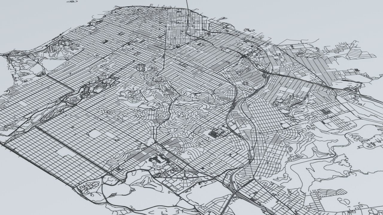 San Francisco Area Road Network and Streets 3D model_4