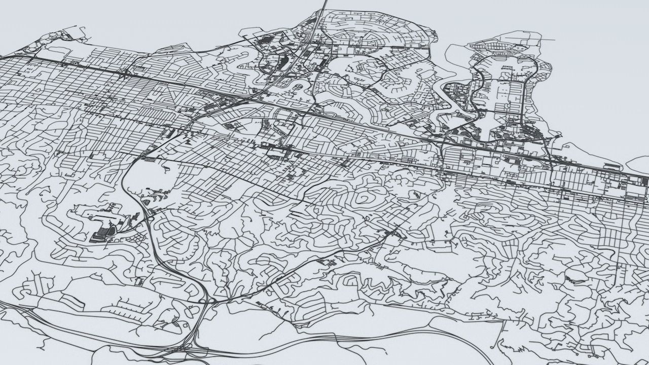 San Francisco Area Road Network and Streets 3D model_7