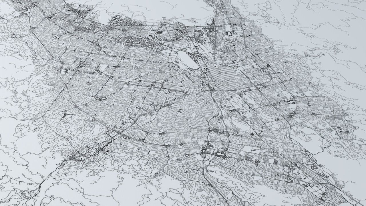 San Francisco Area Road Network and Streets 3D model_8