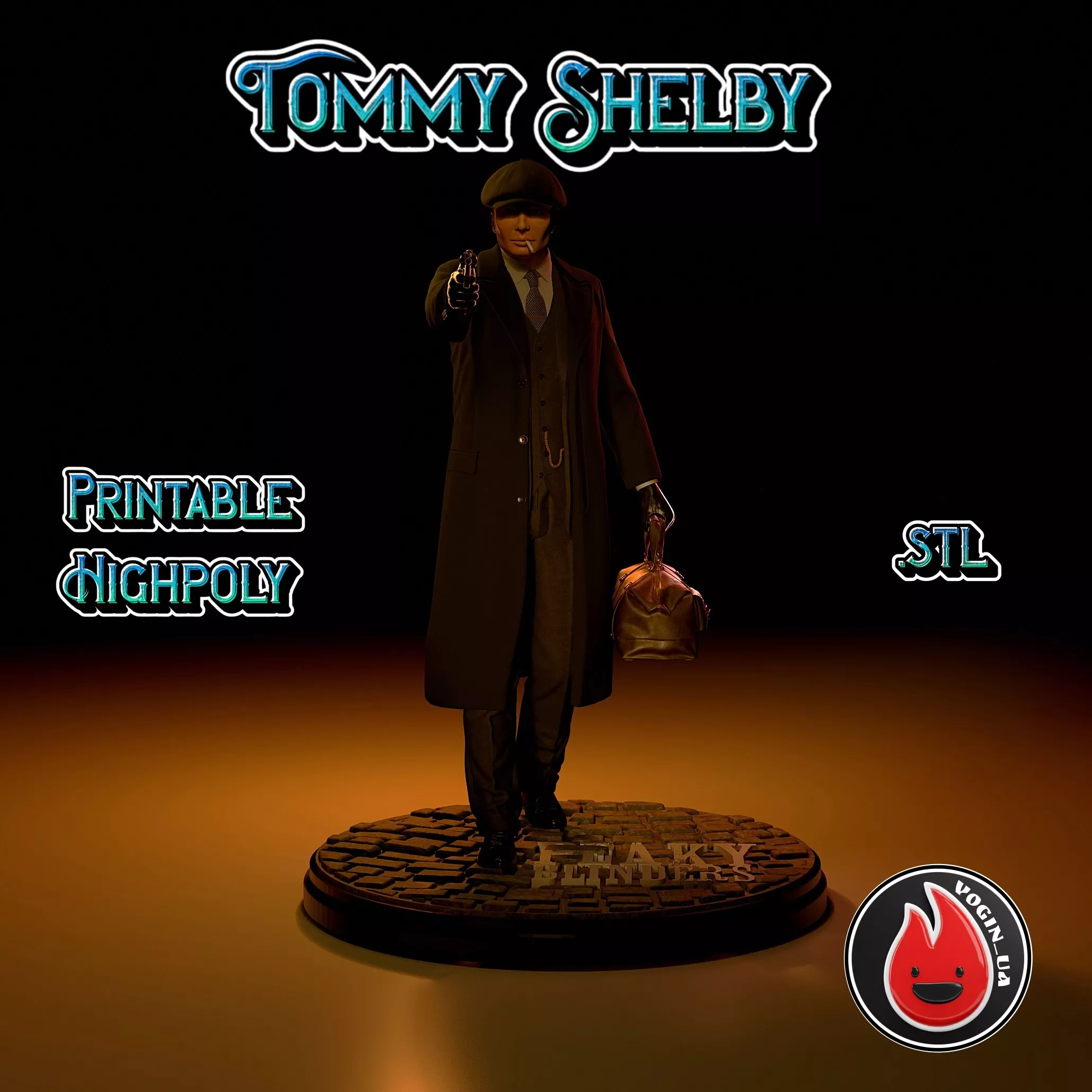 Tommy Shelby printable 3d highpoly model Peaky Blinders fun art 3D print model