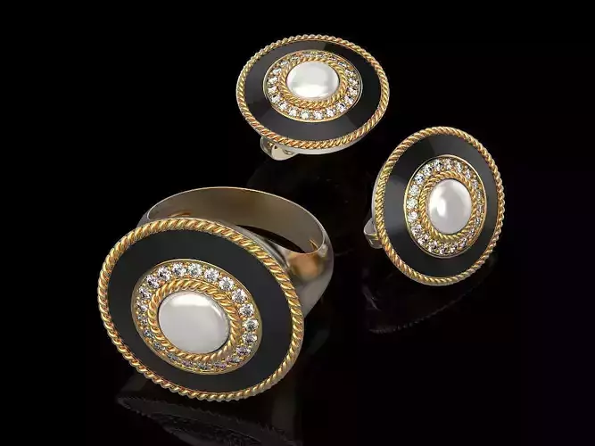 Set earring and ring 2