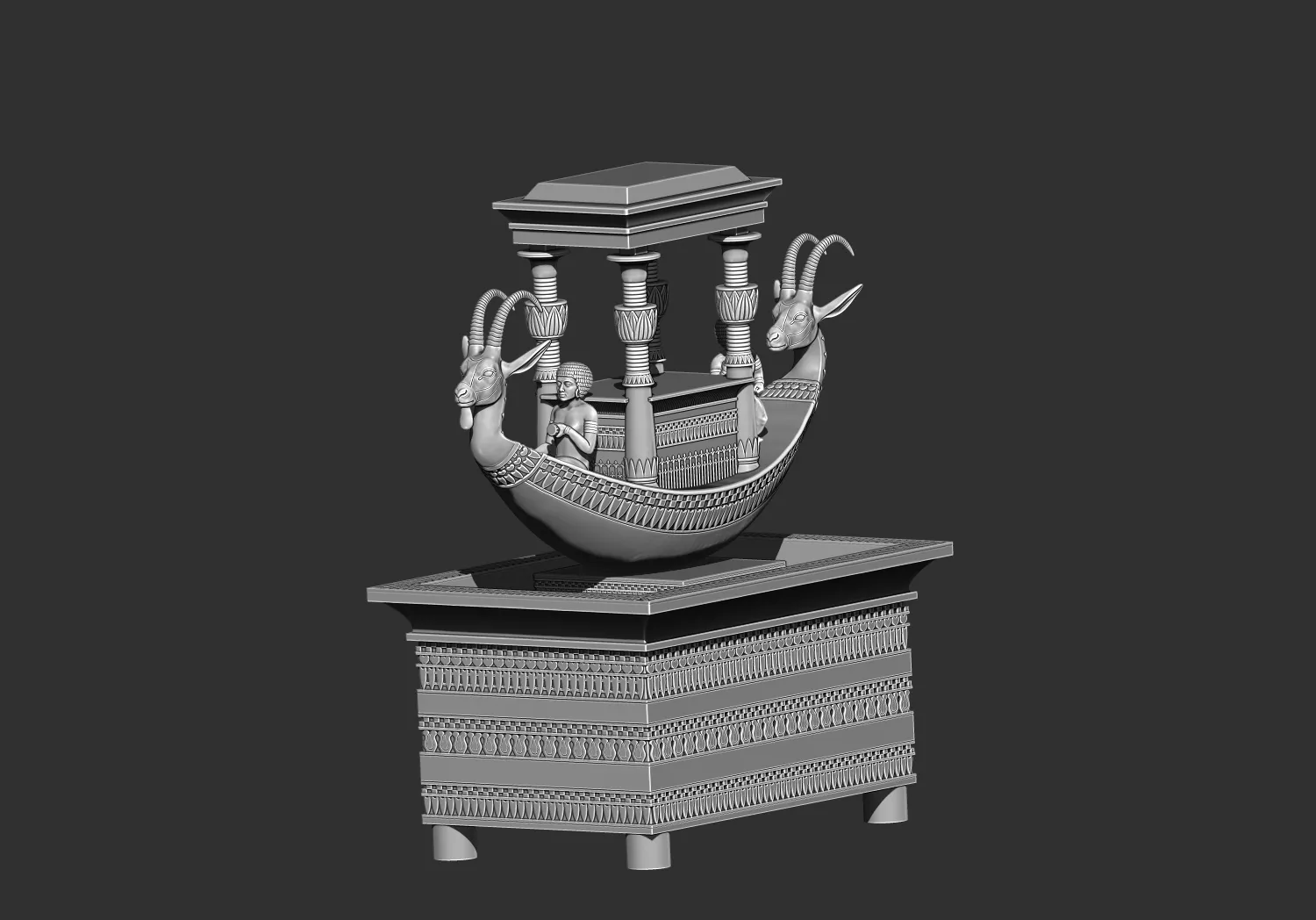 Alabaster Funerary Boat of Tutankhamun 3D Printable STL Model 3D print model