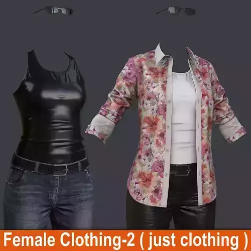 Female 1 -  clothing 2 - Just clothing Low-poly 3D model