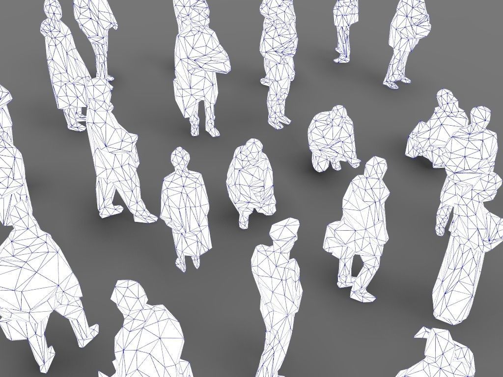 Lowpoly People - 28 unique characters Low-poly 3D model_4