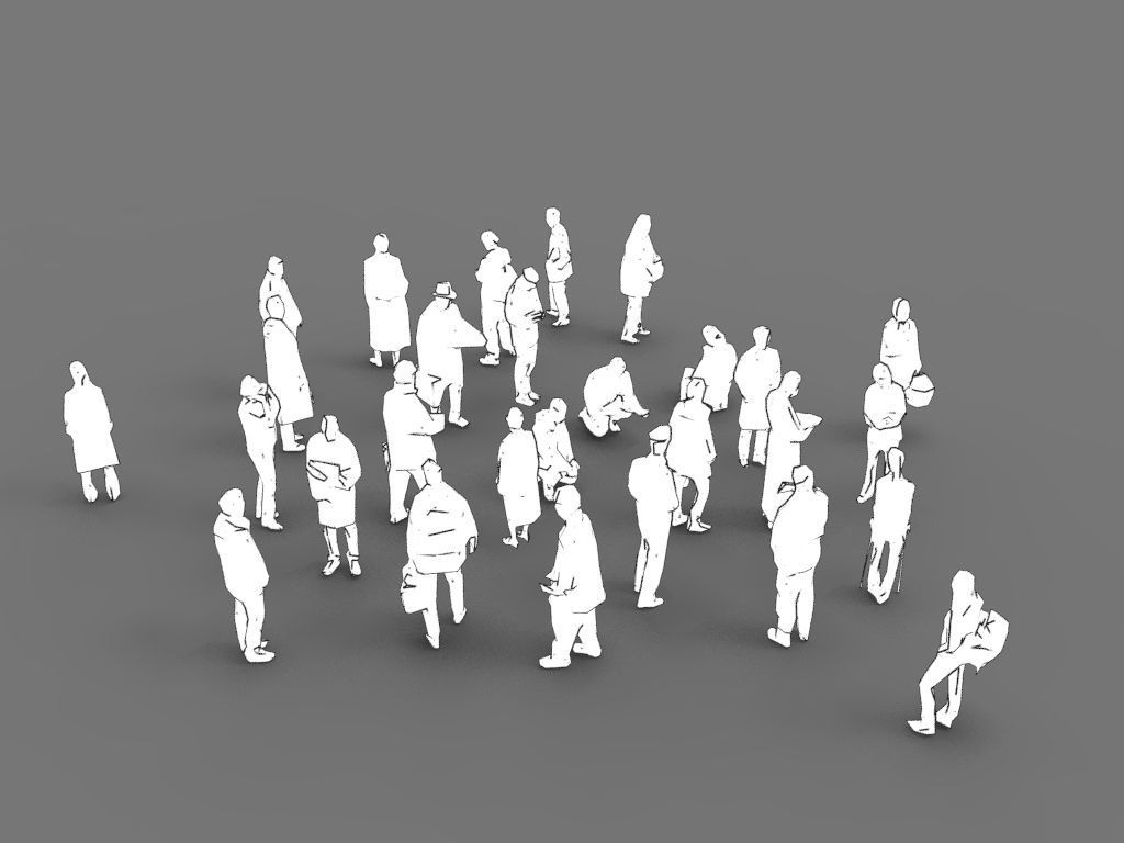 Lowpoly People - 28 unique characters Low-poly 3D model_3