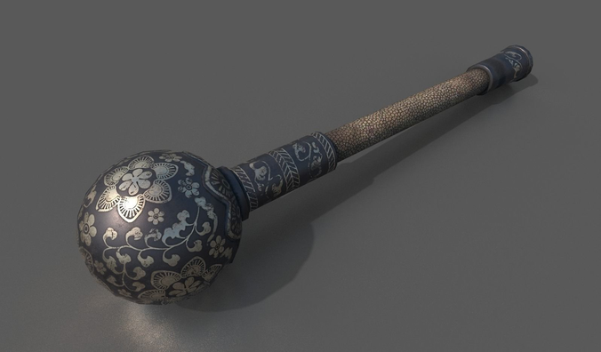 Mongolian Iron Mace Low-poly 3D model