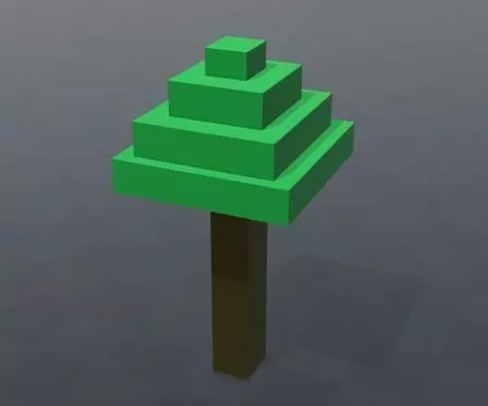 A Tree in minecraft Free 3D model_0