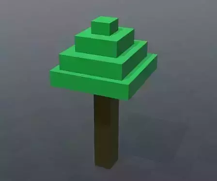 A Tree in minecraft Free 3D model