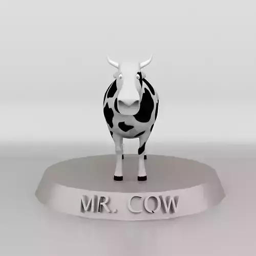 Low polygon village cow Low-poly 3D model