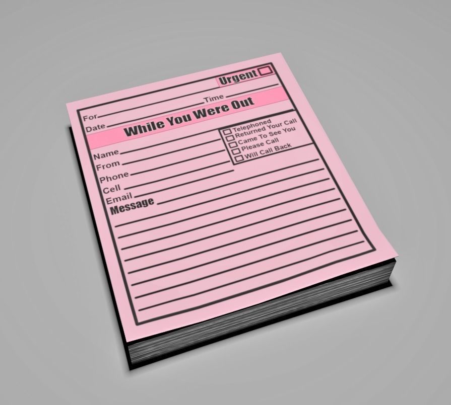 Message Pad Pink 3D model_1