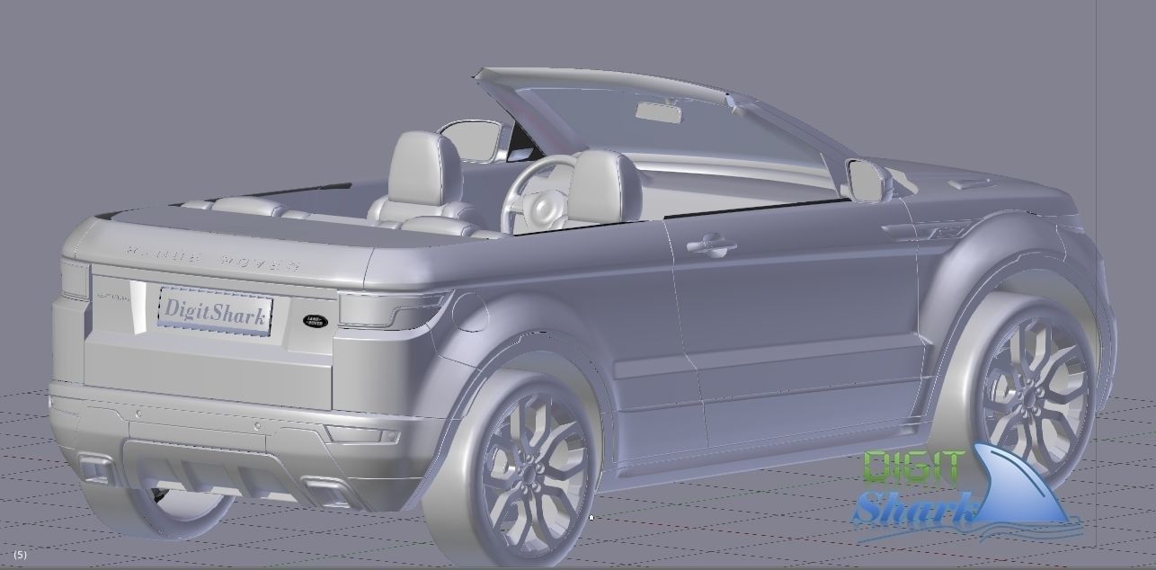Convertible Rangerover Evoque concept - Detailed Exterior 3D model_11
