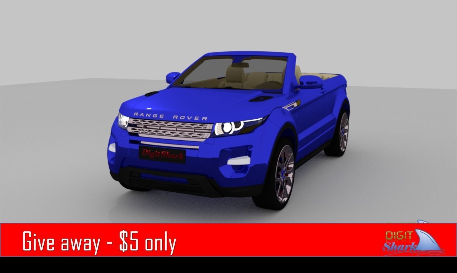 Convertible Rangerover Evoque concept - Detailed Exterior 3D model_0