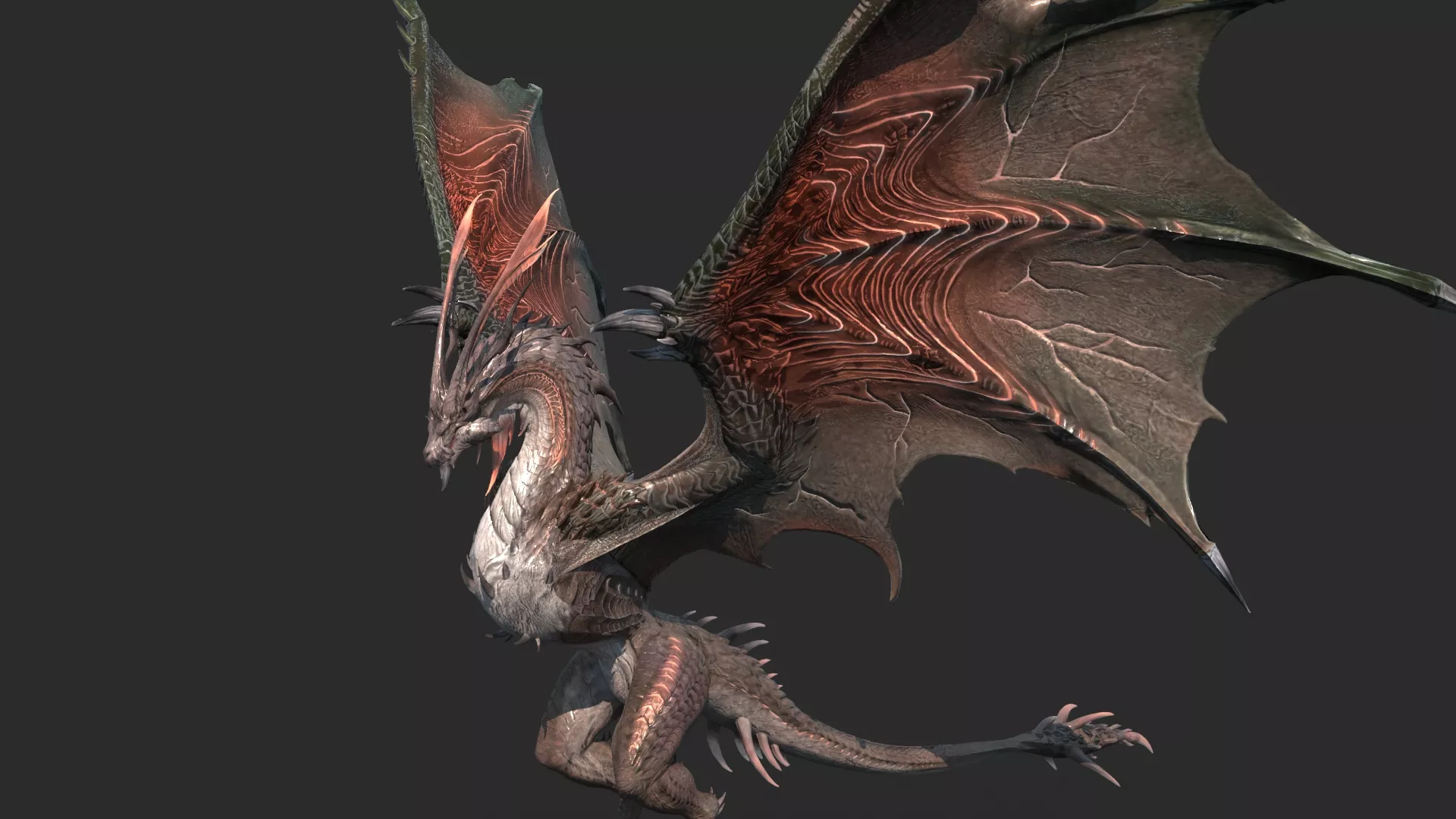 Ancient magical creature Fire Dragon 3D model