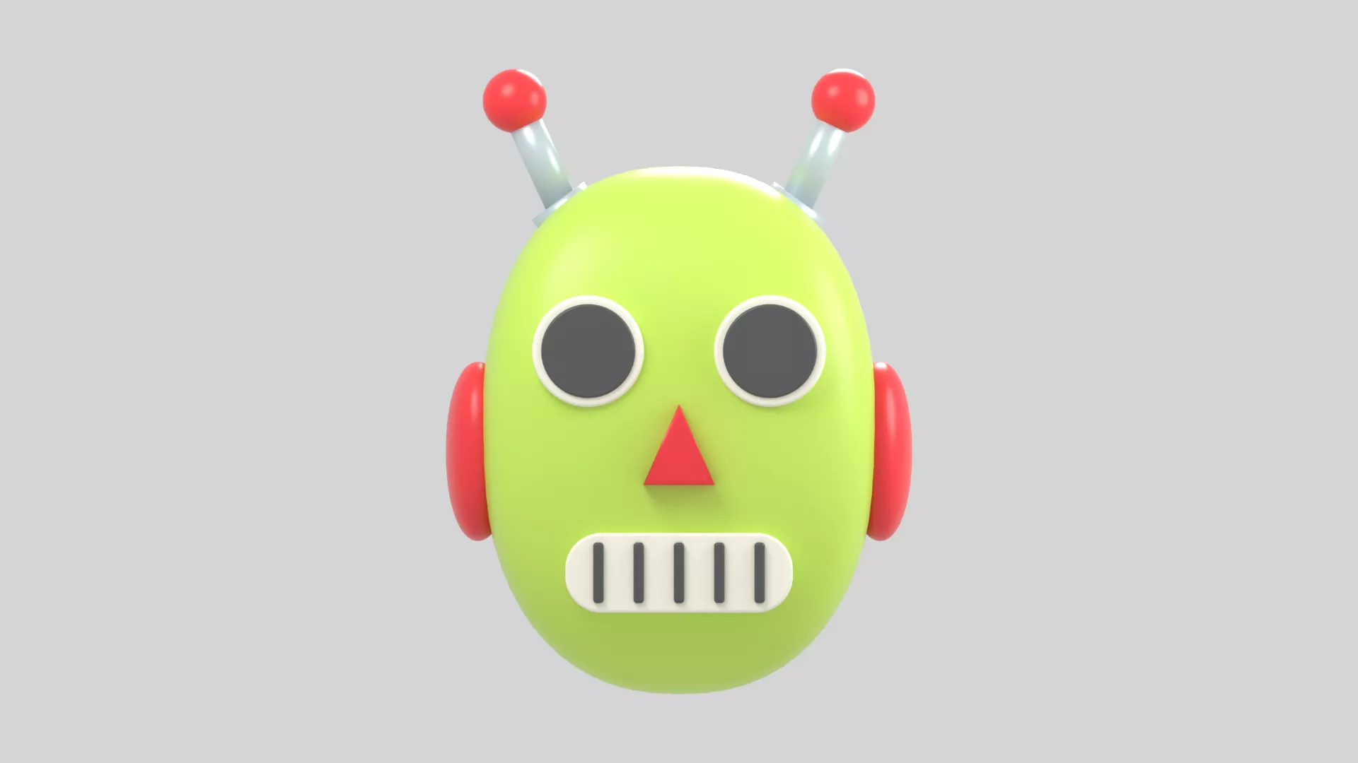 Robot Head Low-poly 3D model