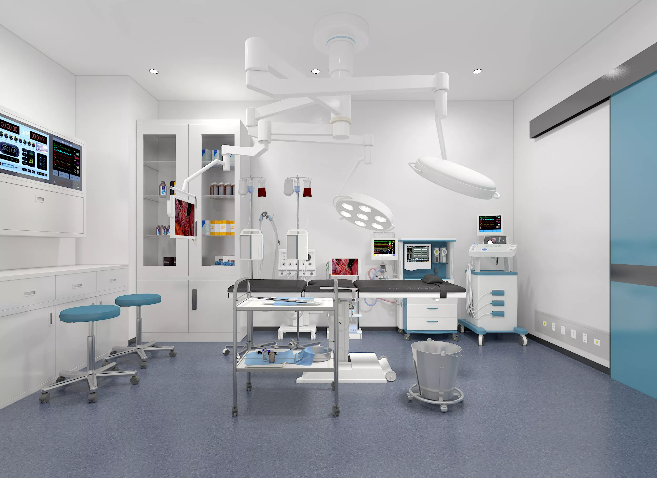 urgical operating room with equipment10 3D model