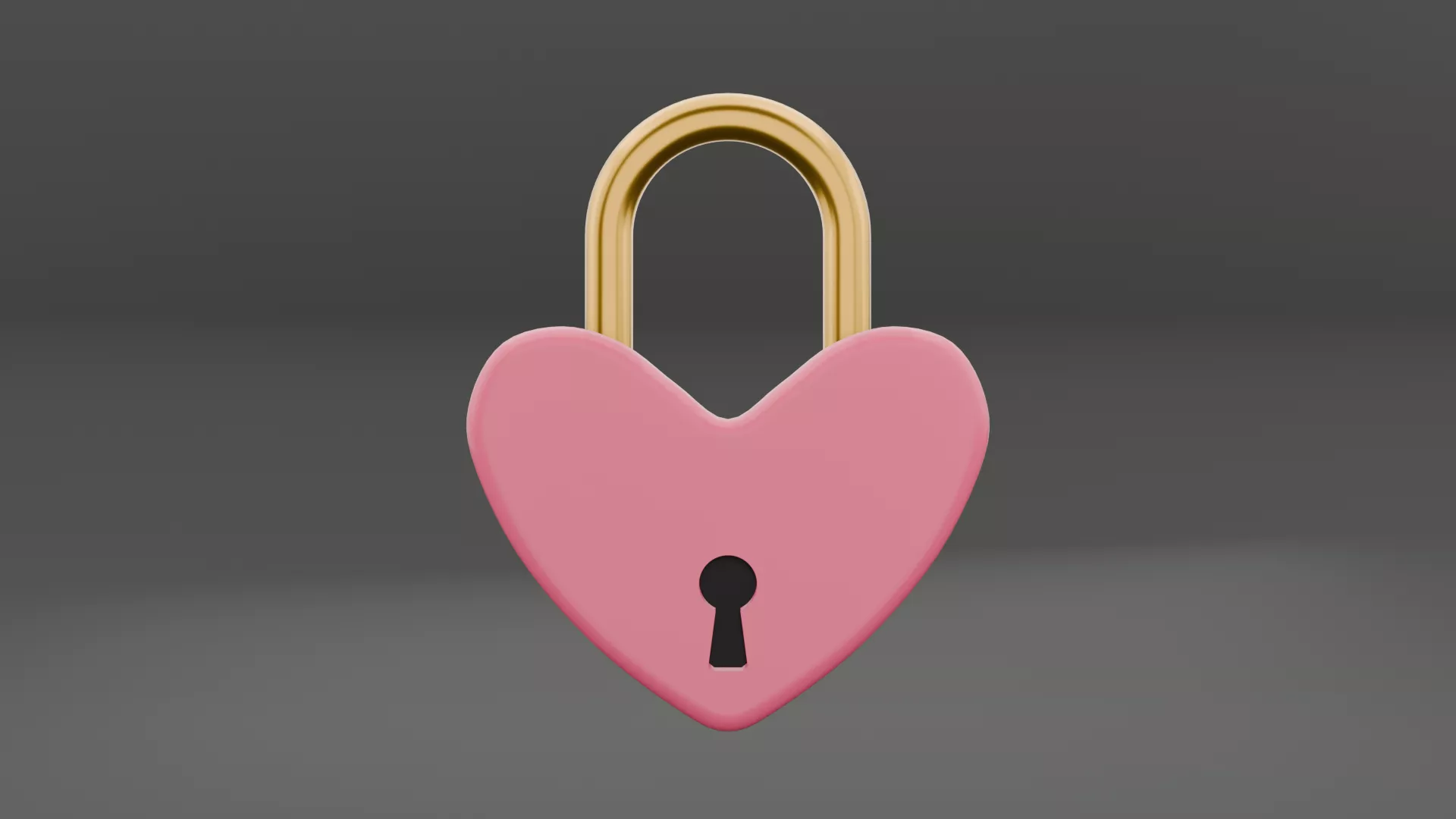 Padlock Heart-shaped Closed Low-poly 3D model