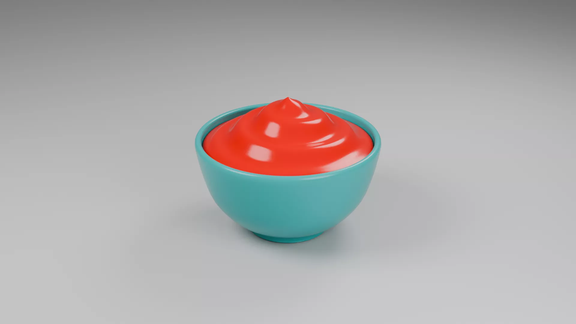 Ketchup tomato sauce in a bowl Low-poly 3D model
