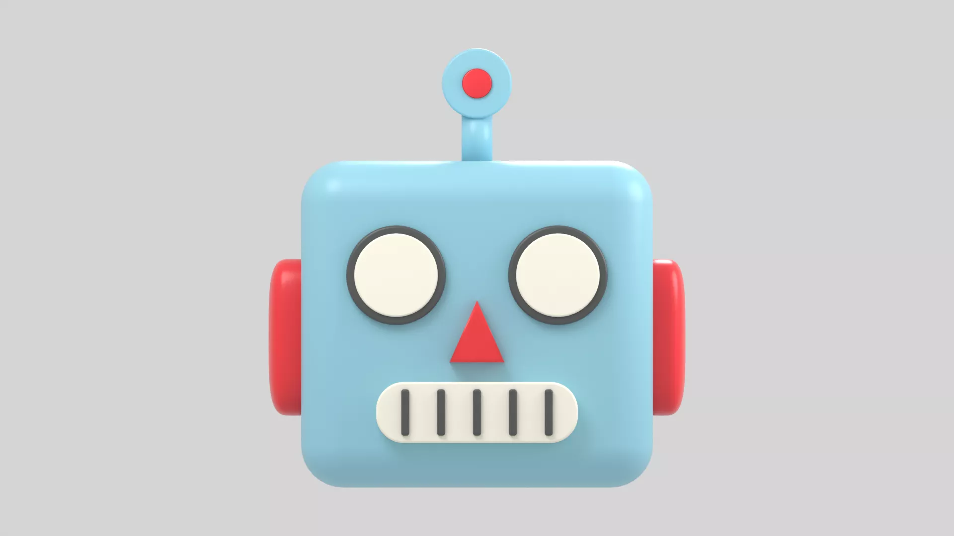 Robot Head Low-poly 3D model