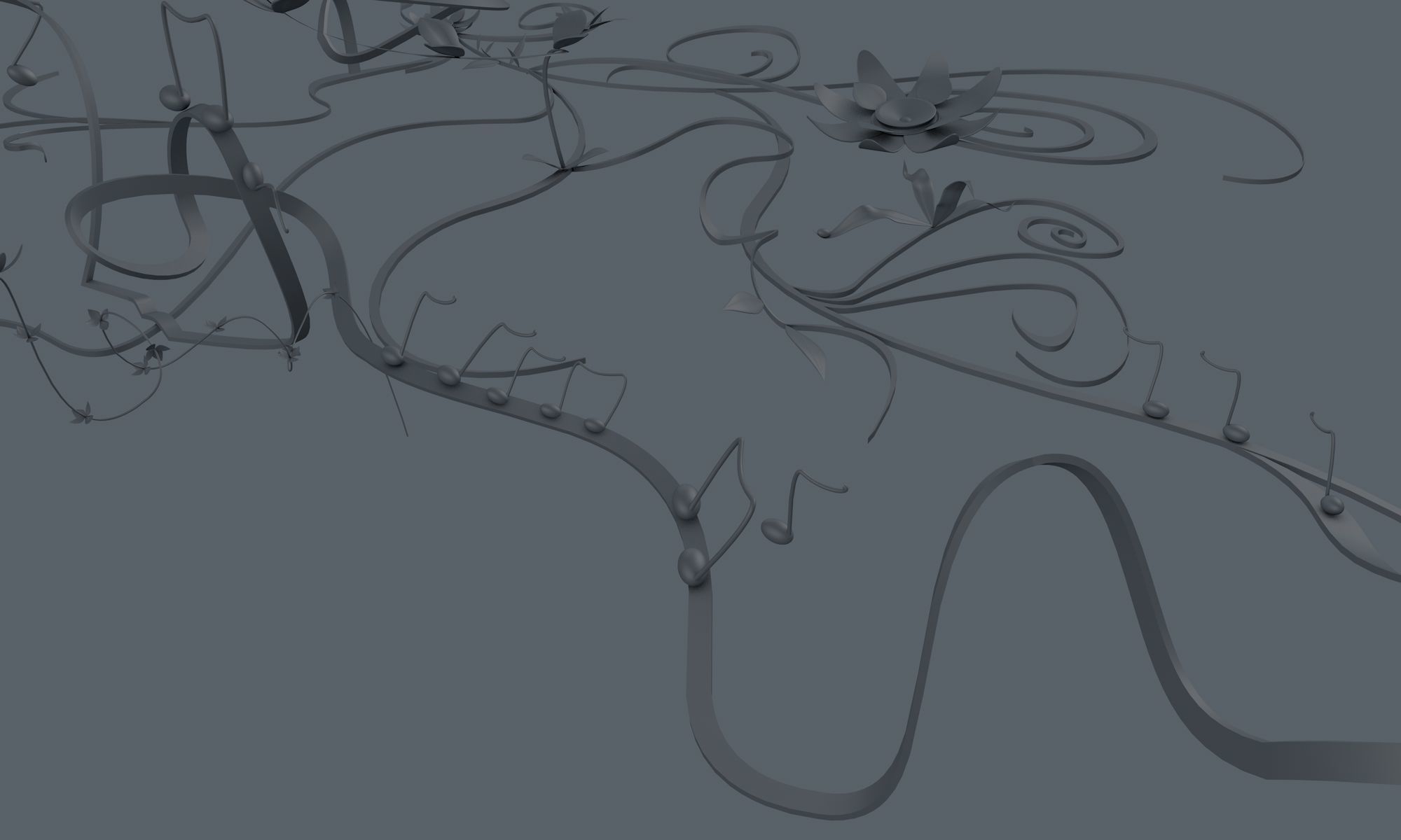 sound with flowers 3D model_3