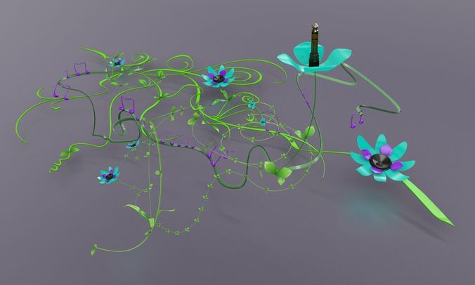 sound with flowers 3D model
