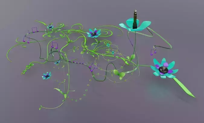 sound with flowers 3D model