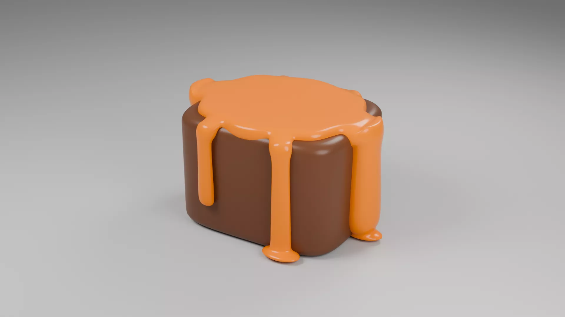 Candy poured with caramel Low-poly 3D model