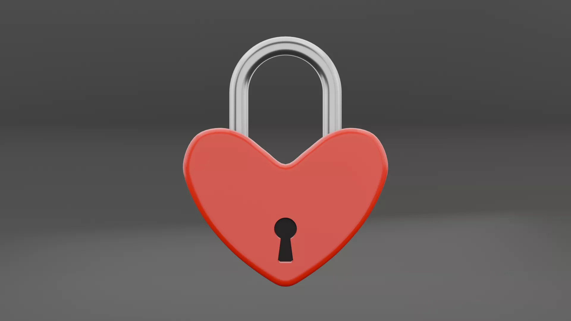 Padlock Heart-shaped Closed Low-poly 3D model