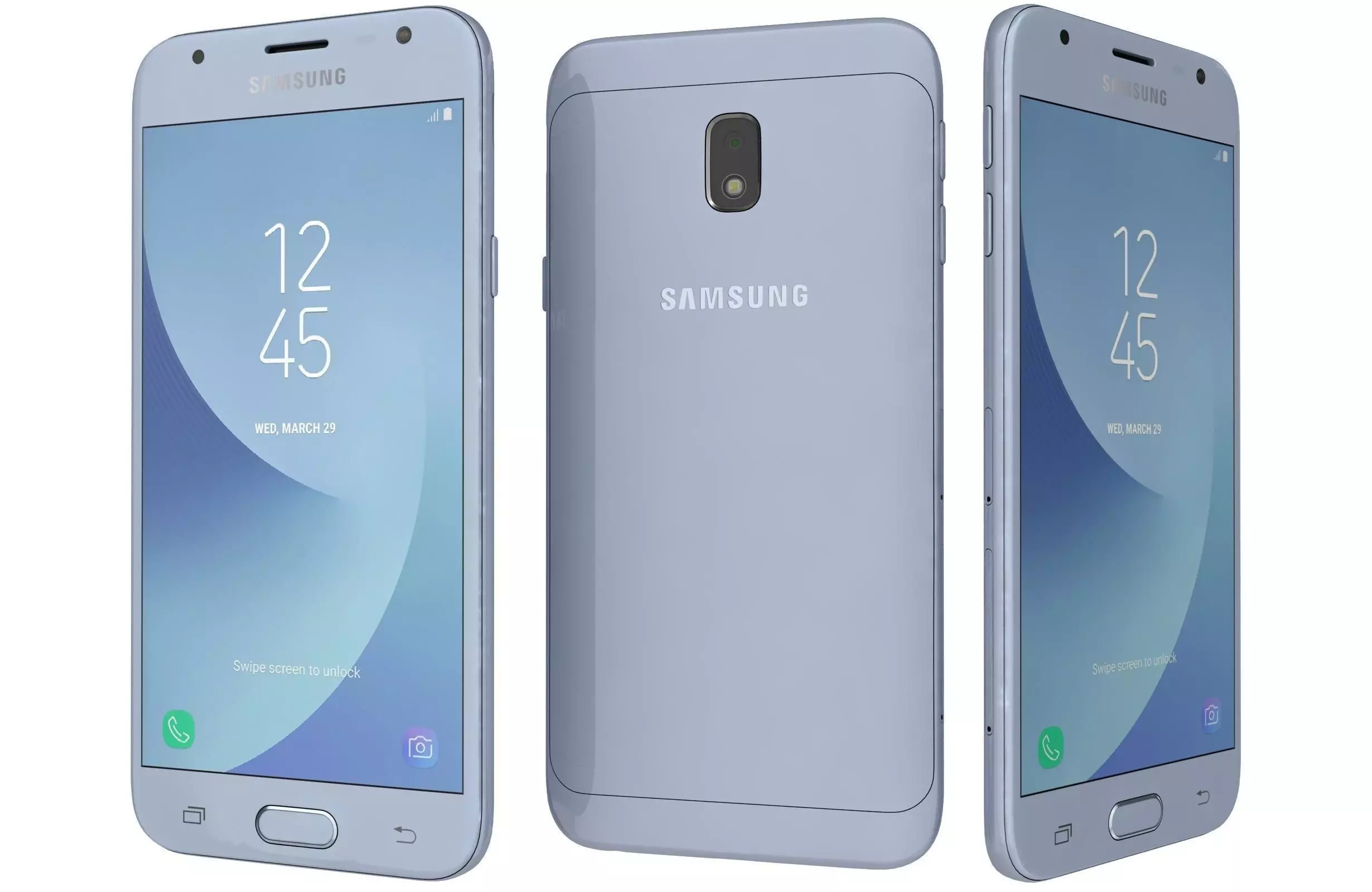 Samsung Galaxy J3 2017 Blue 3D model_0