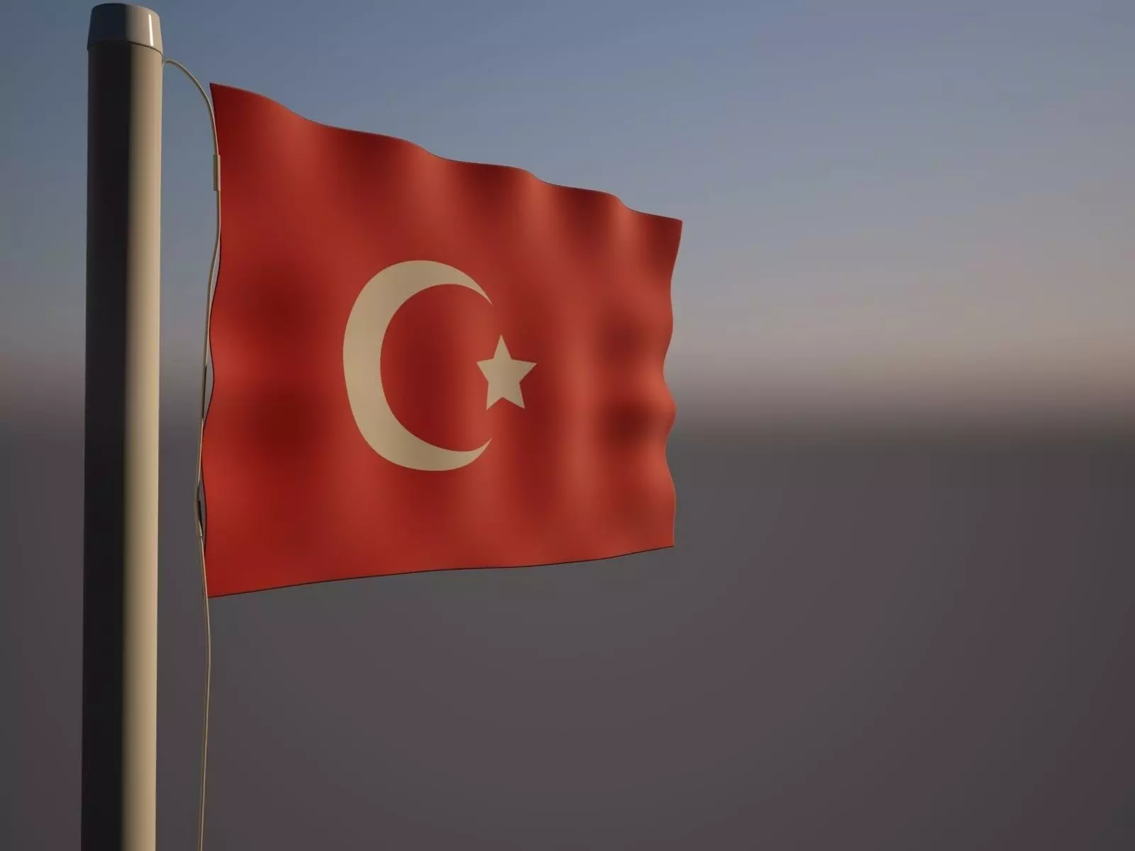 Turkey Flag Free 3D model