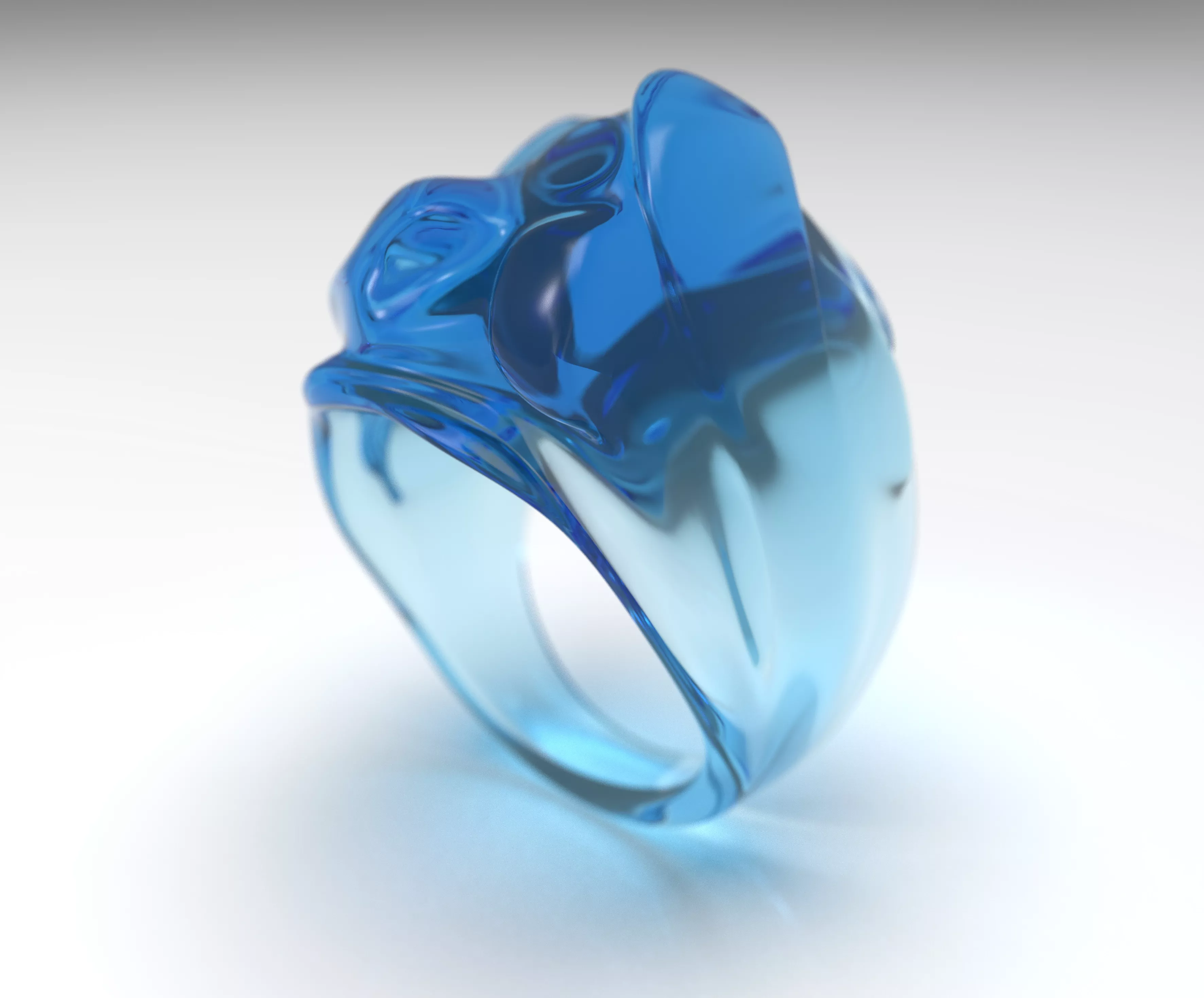Brutalist Organic Ring 3D print model