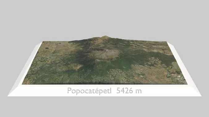 Popocatepetl Surrounding Terrain 3D Model