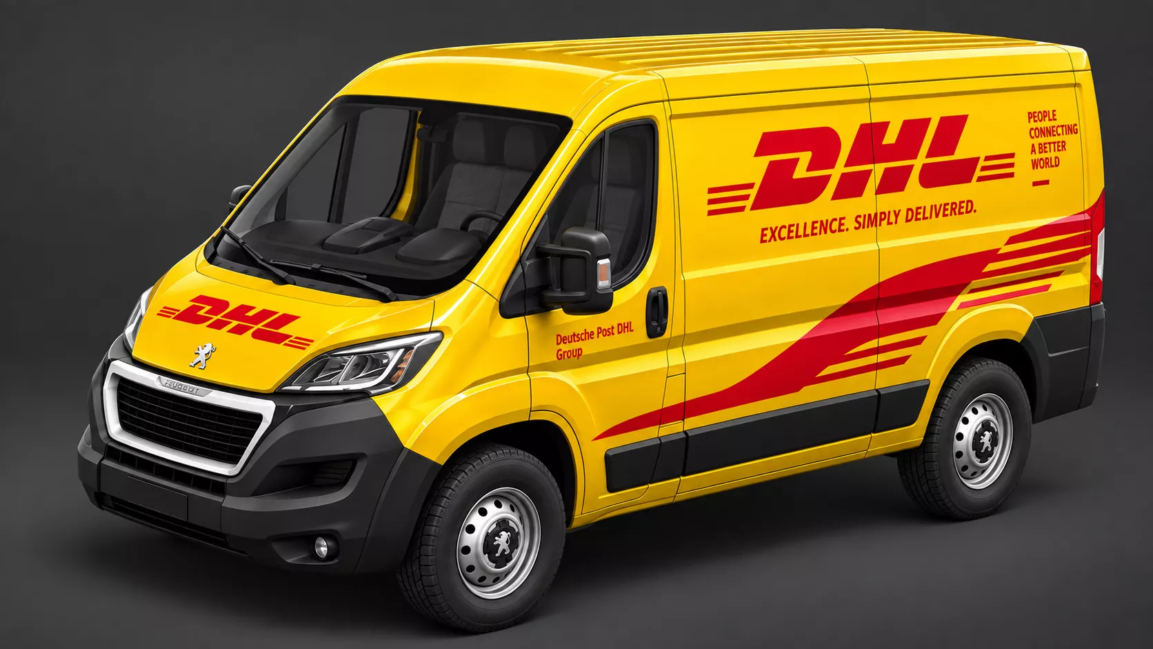 DHL Delivery Van with Interior Game Ready Low-poly 3D model