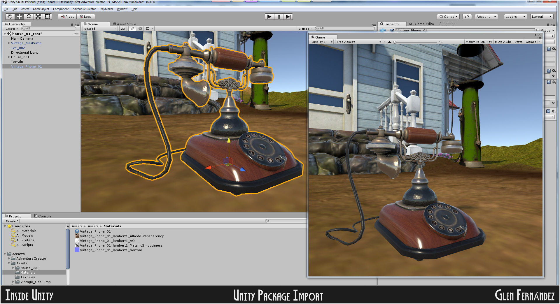 Antique Vintage Retro Phone Low-poly 3D model_5