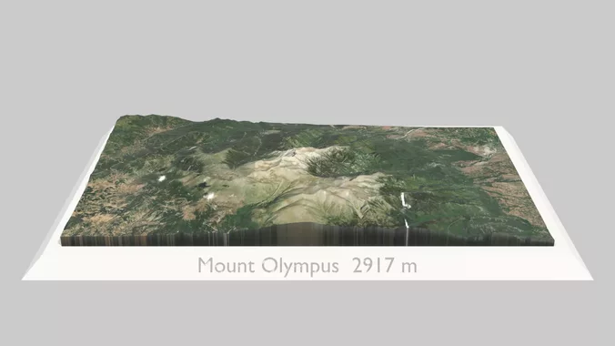 Mount Olympus Surrounding Terrain 3D Model