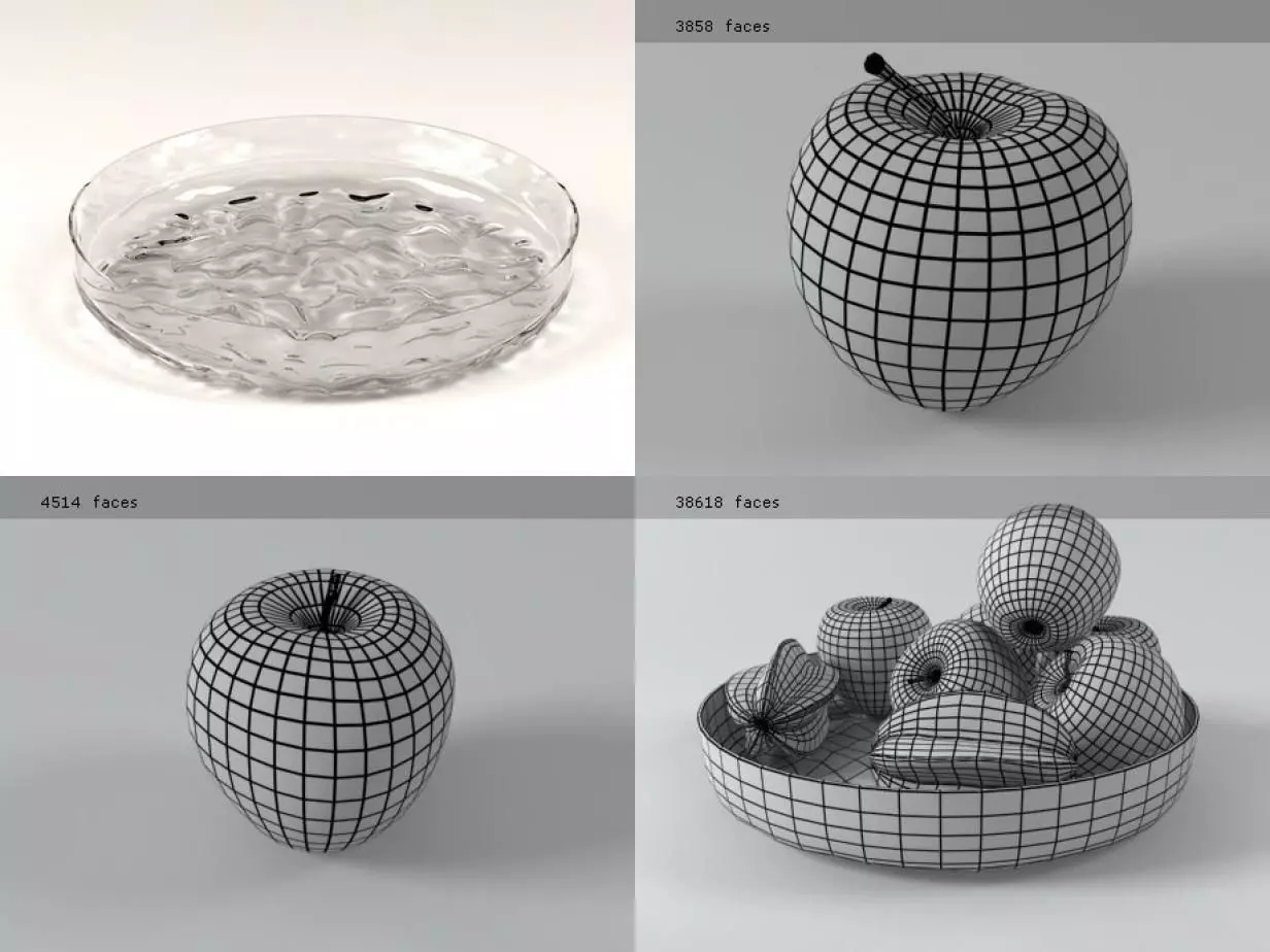 G apples in glass bowl 3D model_5