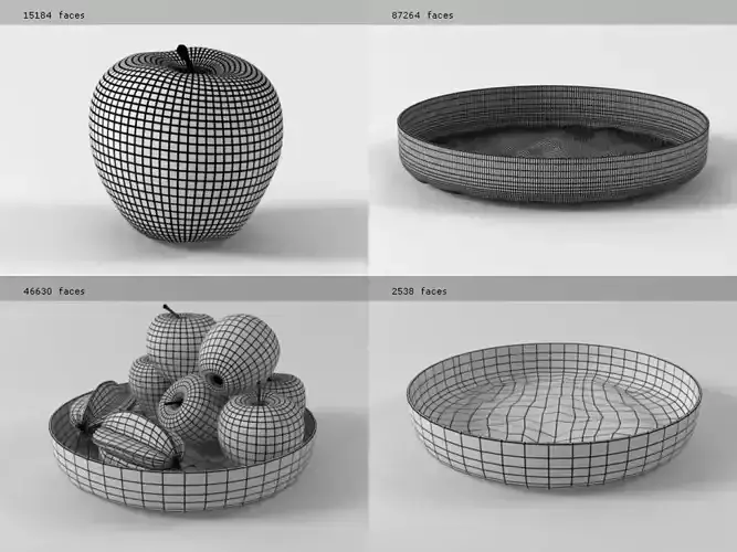 G apples in glass bowl