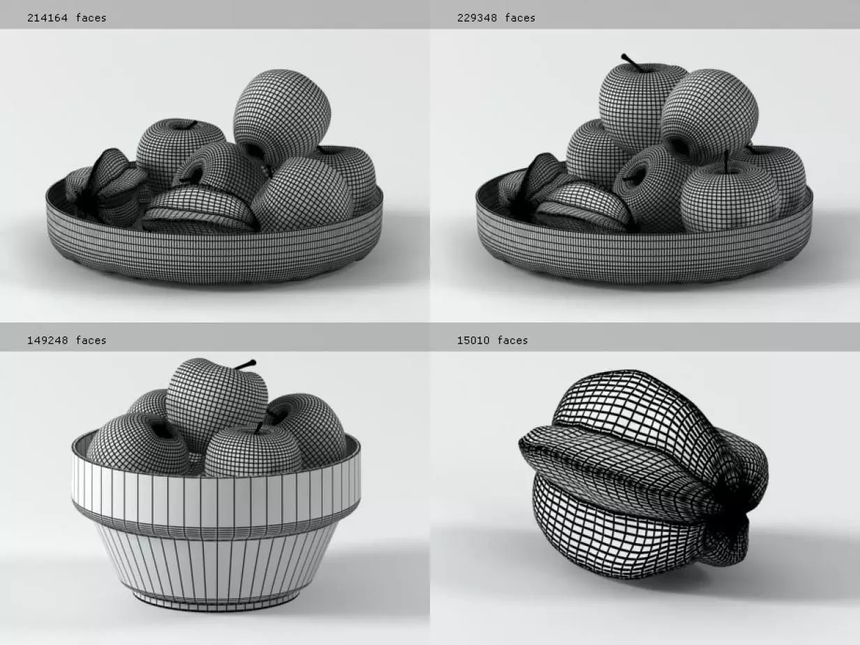 G apples in glass bowl 3D model_6