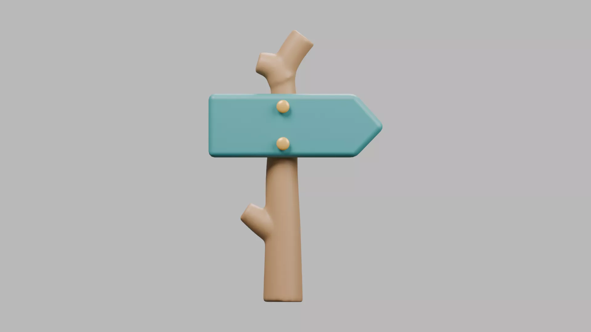Wooden Sign Low-poly 3D model