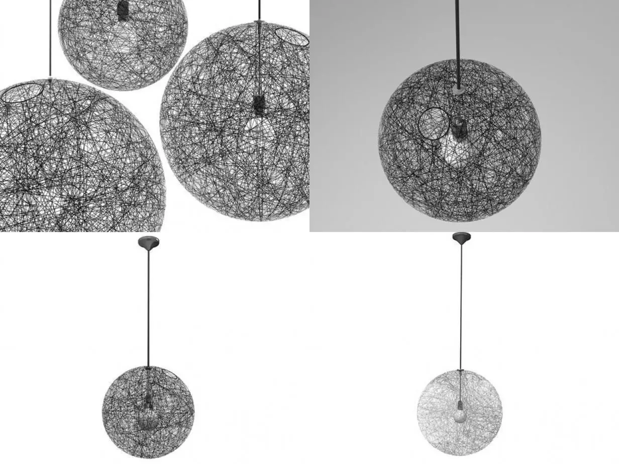 R L pendant lamp made of wires and balls 3D model_1