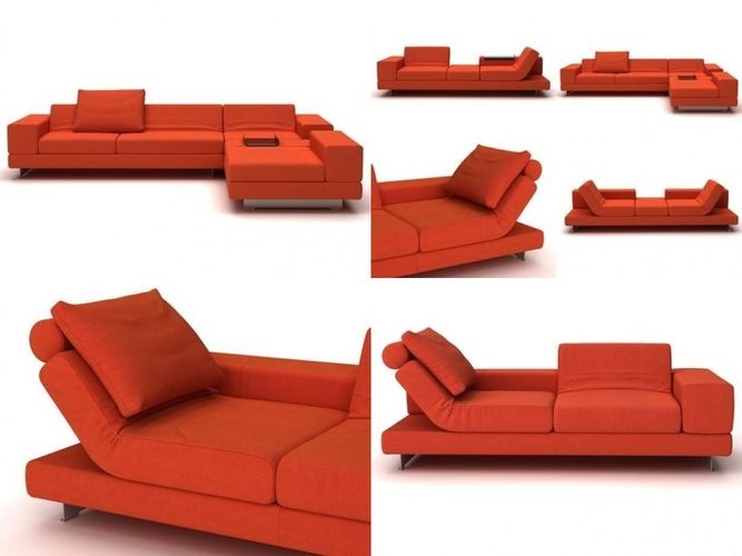 L 1151 orange sofas for living room 3D model