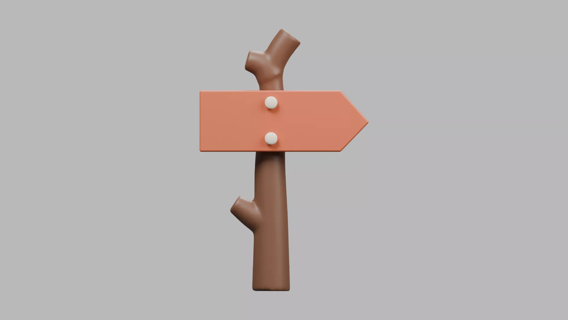 Wooden Sign Low-poly 3D model