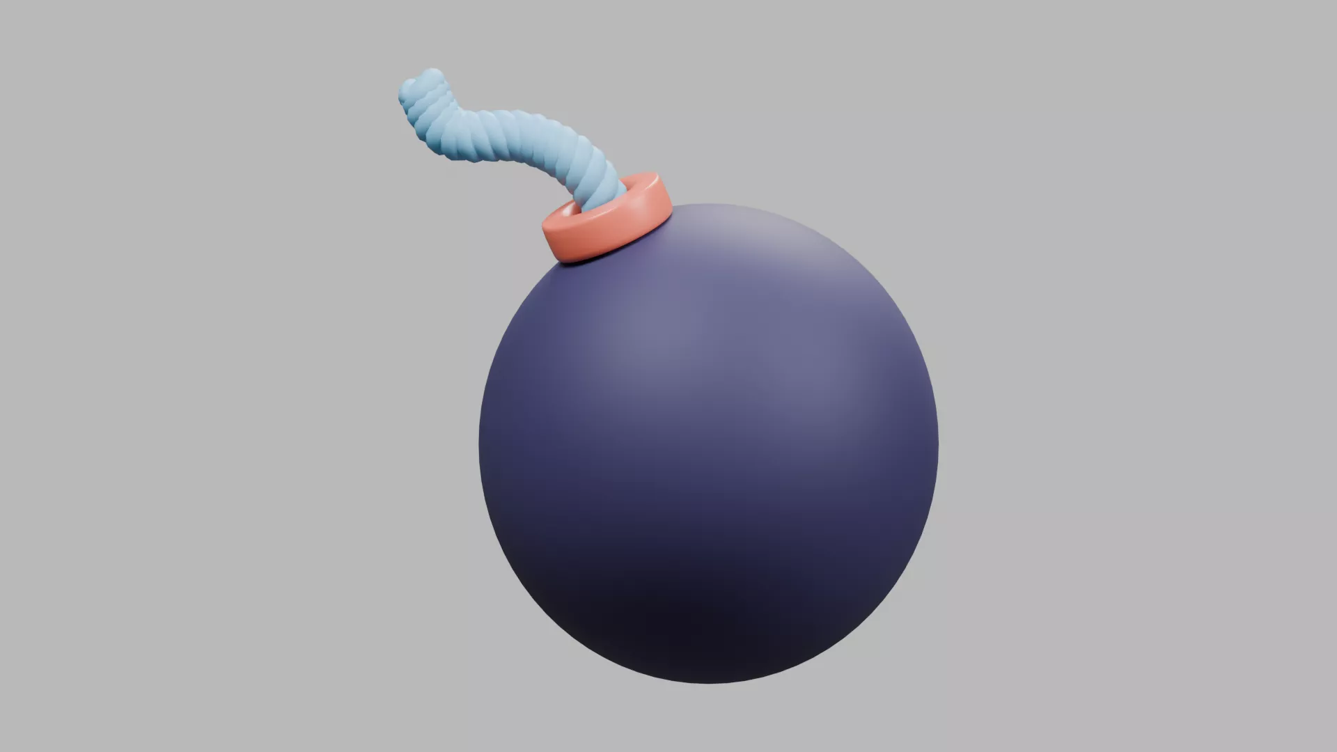 Rounded Bomb Low-poly 3D model