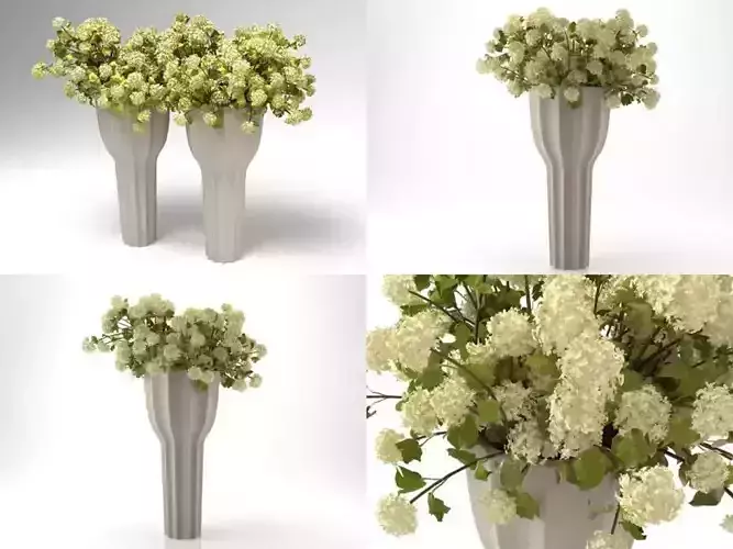 L vases with flowers