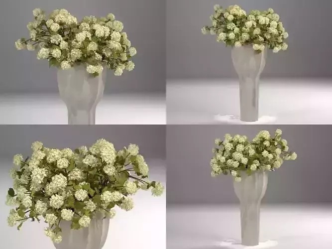 L vases with flowers