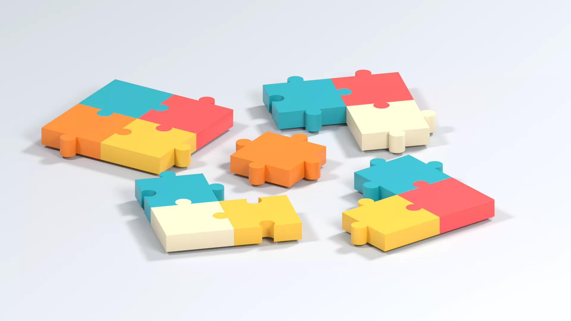Jigsaw Puzzle Low-poly 3D model
