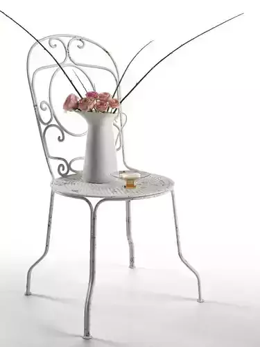 French provance composition of chair and rose