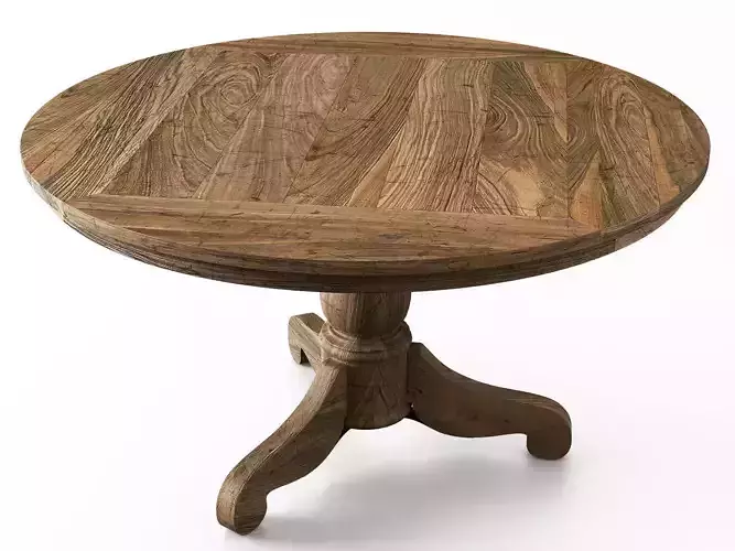 Woodstock round wooden table with four legs
