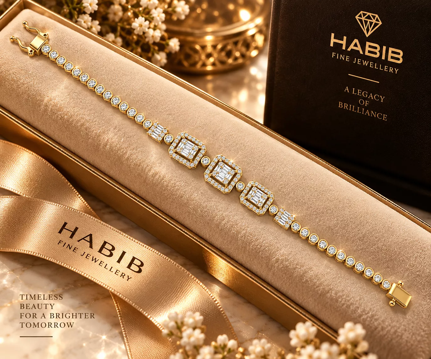 Diamond Link Bracelet CAD Design 3D print model