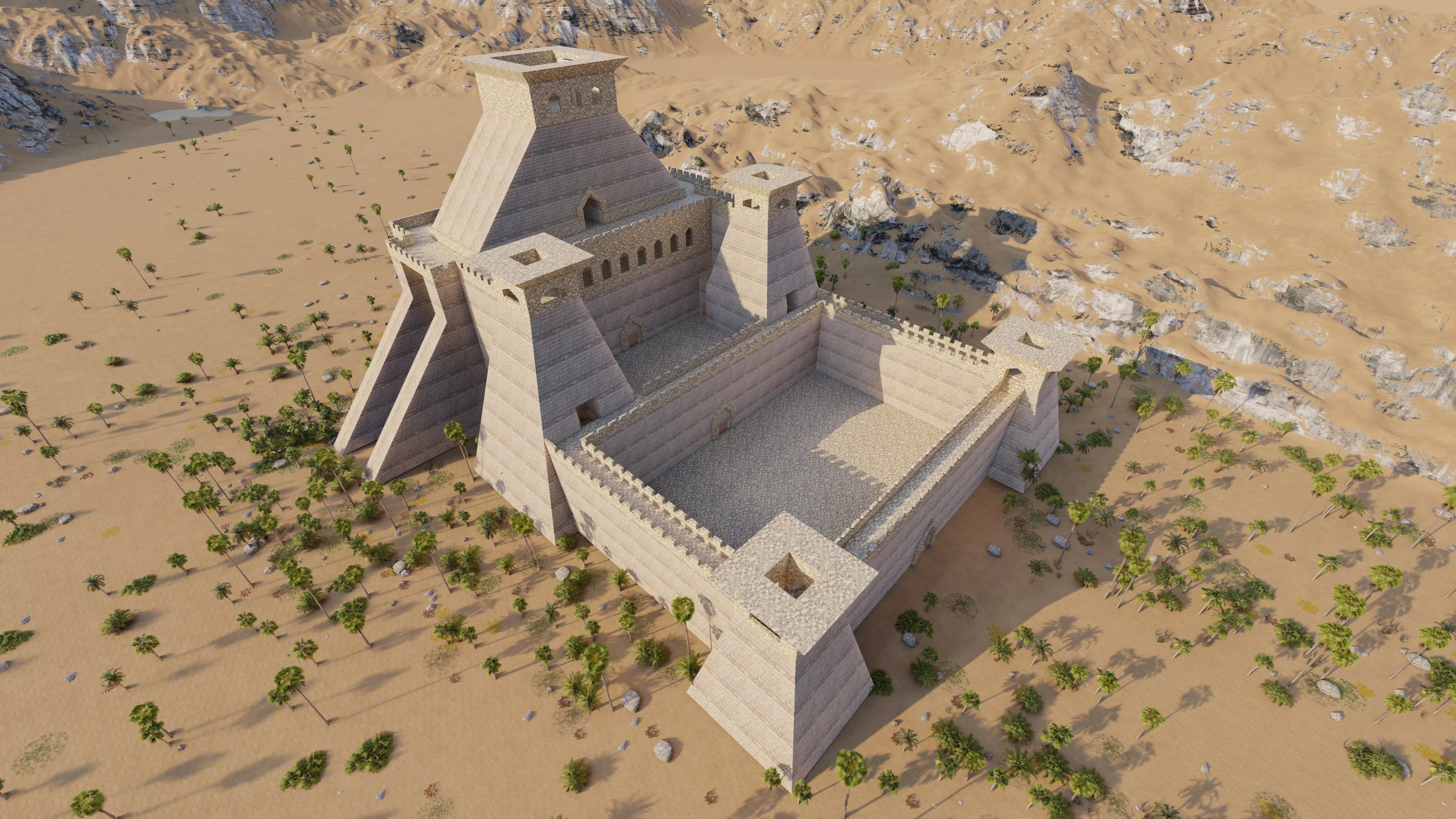 Castle Historical temple-Castel place-Basic Medieval Castle 3D model