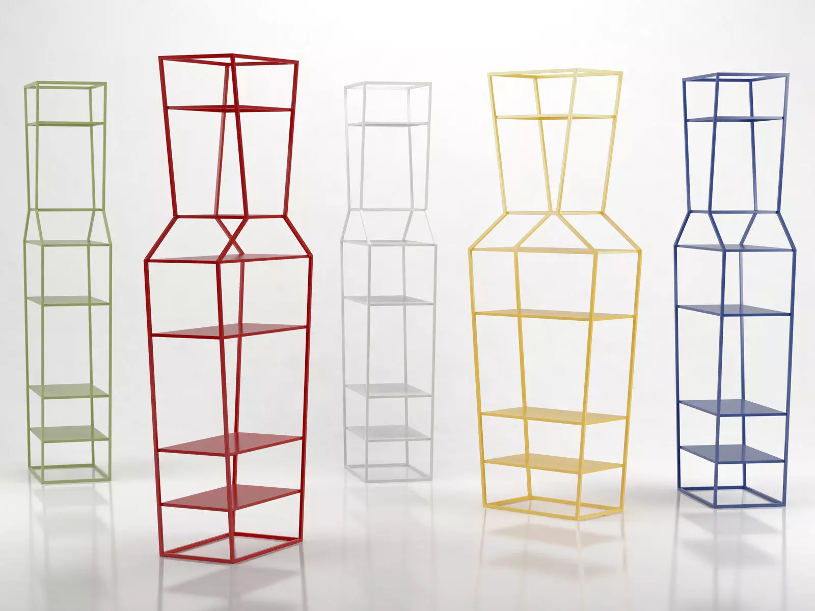 June metal shelf with three shelves 3D model_4